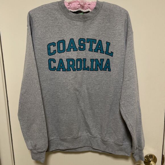 Vintage Coastal Carolina College Champion Brand Eco Fleece Sweatshirt Sweater L - Picture 1 of 8